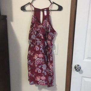 Red floral dress